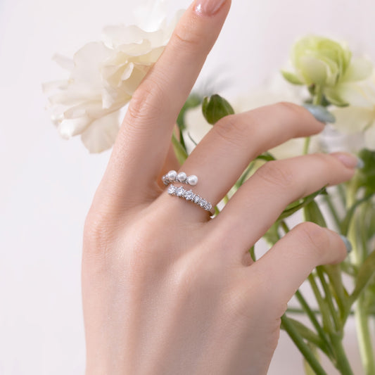 Bague ajustable Perle